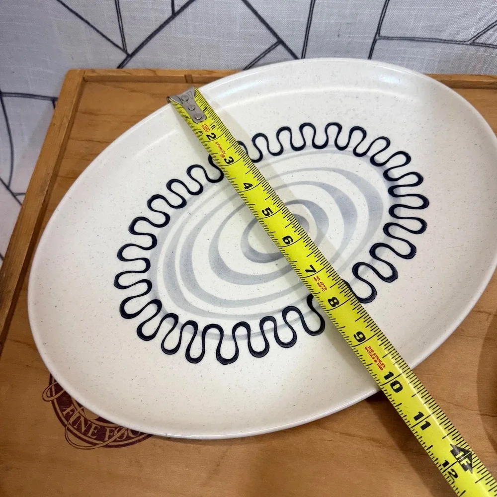 Metlox Poppytrail Aztec Poppy MCM Oval‎ Platter & Serving Dish Set California